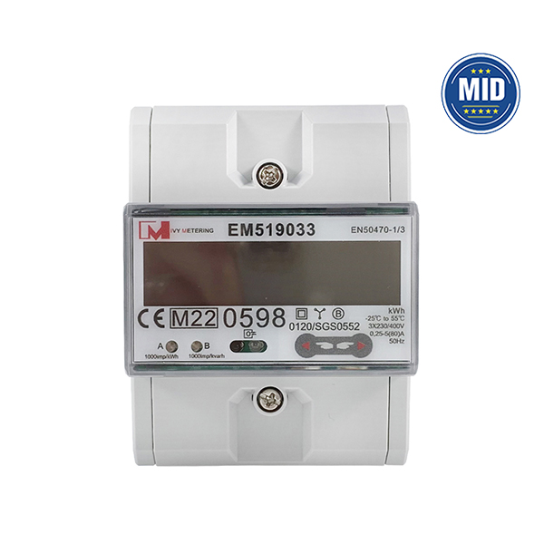 EM519032/33/24 Three Phase Dual Metering MID Approval IR RS485 Modbus For Home PV Solar Energy System
