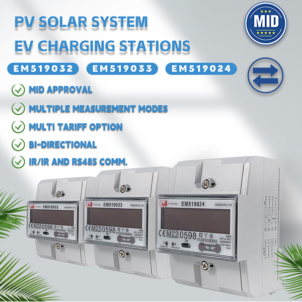 3 Phase RS485 PV On Grid Solar Energy Meter With Bi-Directional EM519032/33/24