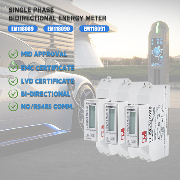 MINI Size DIN Rail RS485 Energy Meter With Bi Directional Metering EM118089/90/91 EM519032/33/24