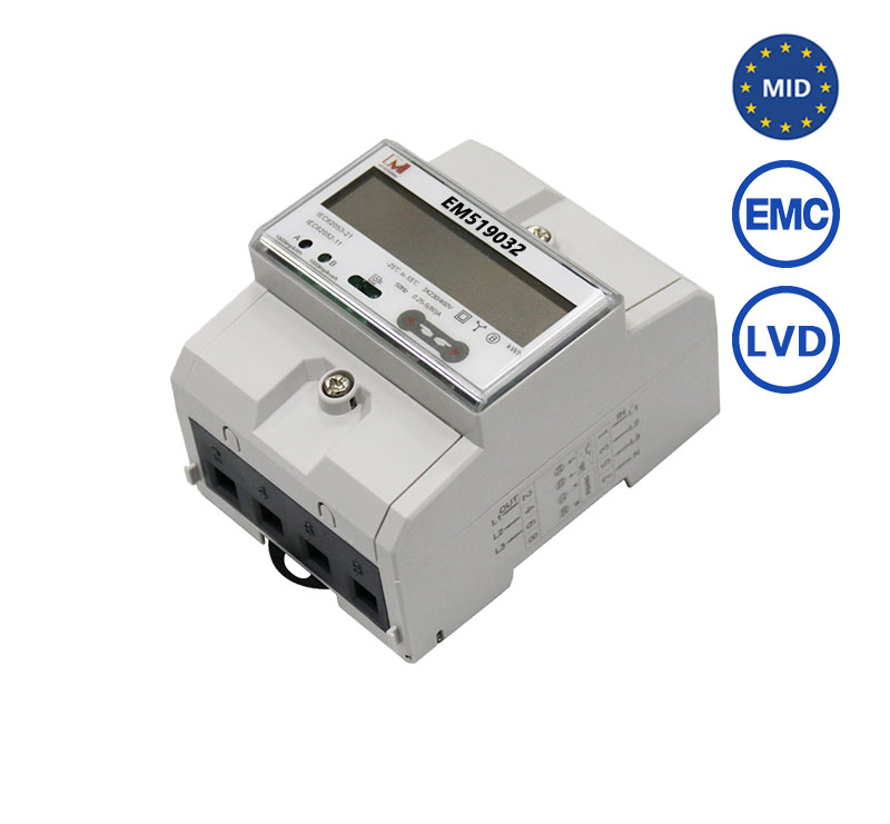 EM519032 LCD Display Bidirectional Solar Meter Smart Energy Three Phase MID Energy Meter With IR