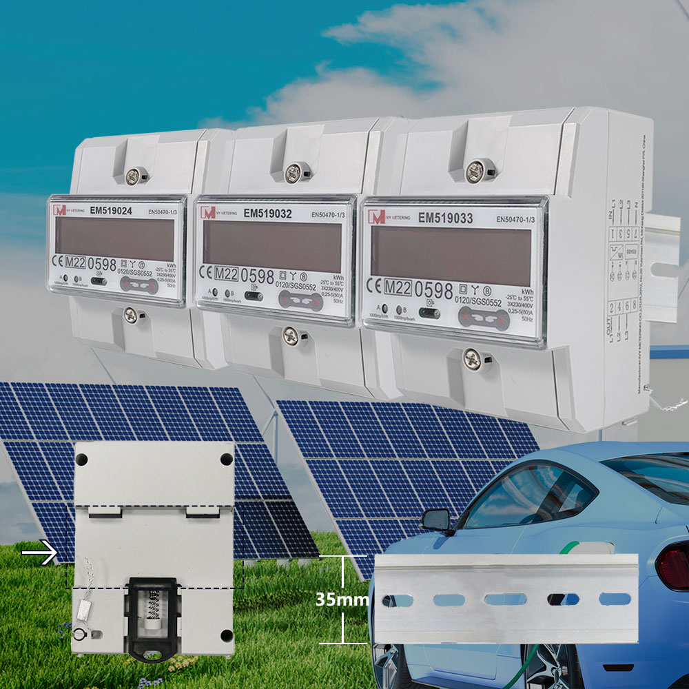 1-фазный и 3-фазный двухтарифный RS485 Счетчики энергии Зарядное устройство для электромобилей Счетчик кВтч Солнечная энергия Bidirectionele EM118089/90/91 EM519032/33/24